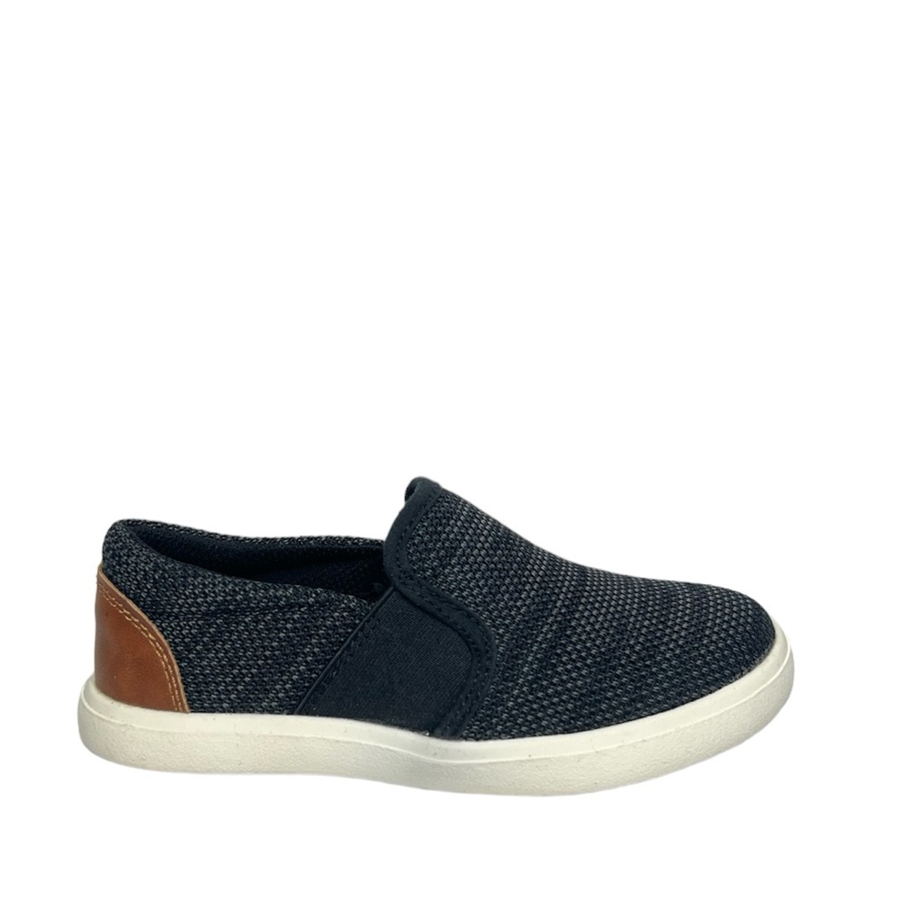 Boys Black and Brown Casual Slip On Sneakers